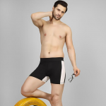 Men's Swimming Short, Swimming Shorts for Men Black with White Side Panel